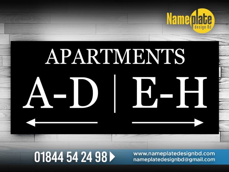 Apartment Name Plate Design in Dhaka Bangladesh, acp number plate, acp sheet name plate.